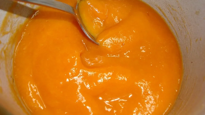 Pancakes with apricot sauce