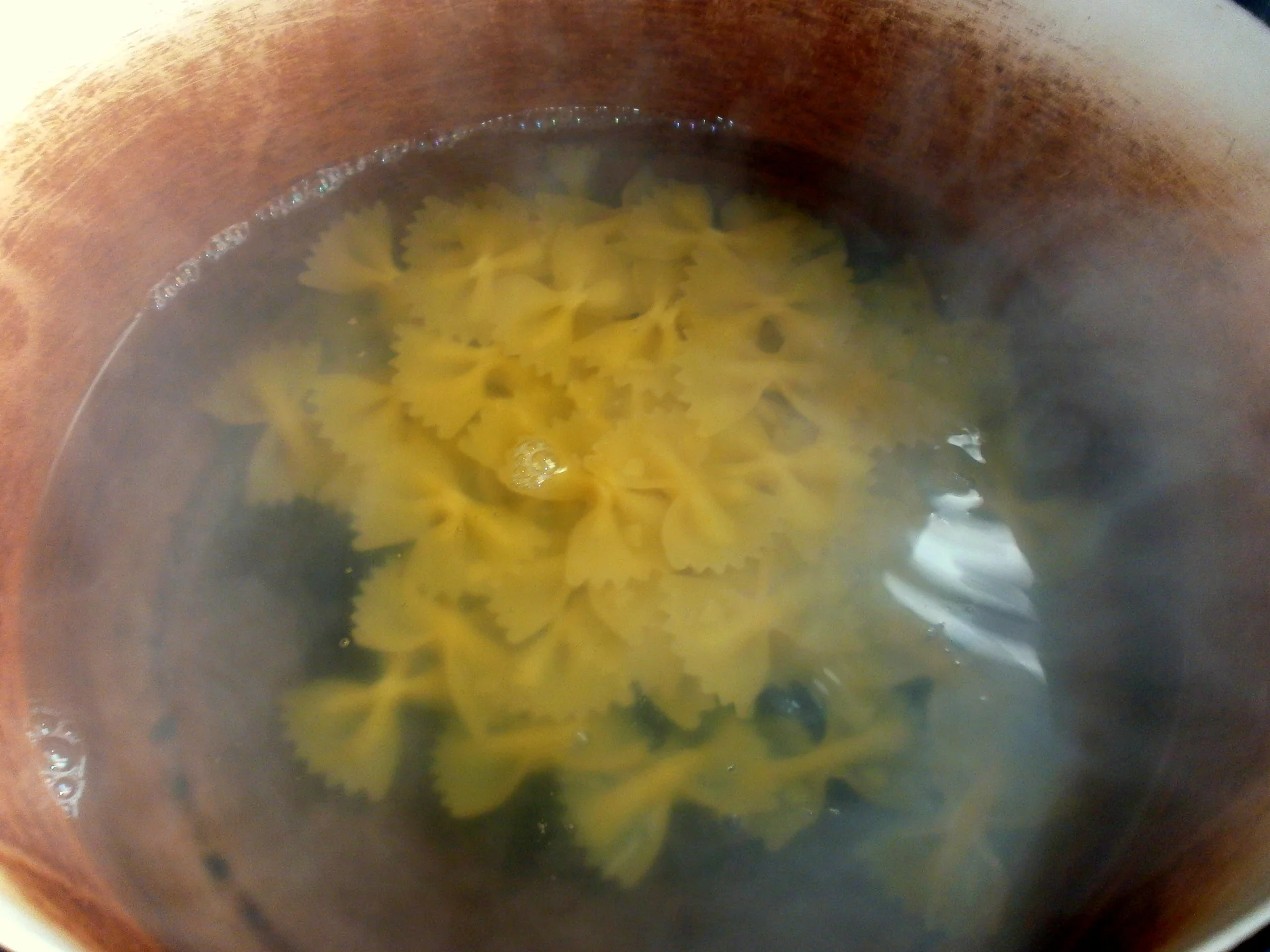 Butterfly pasta with milk