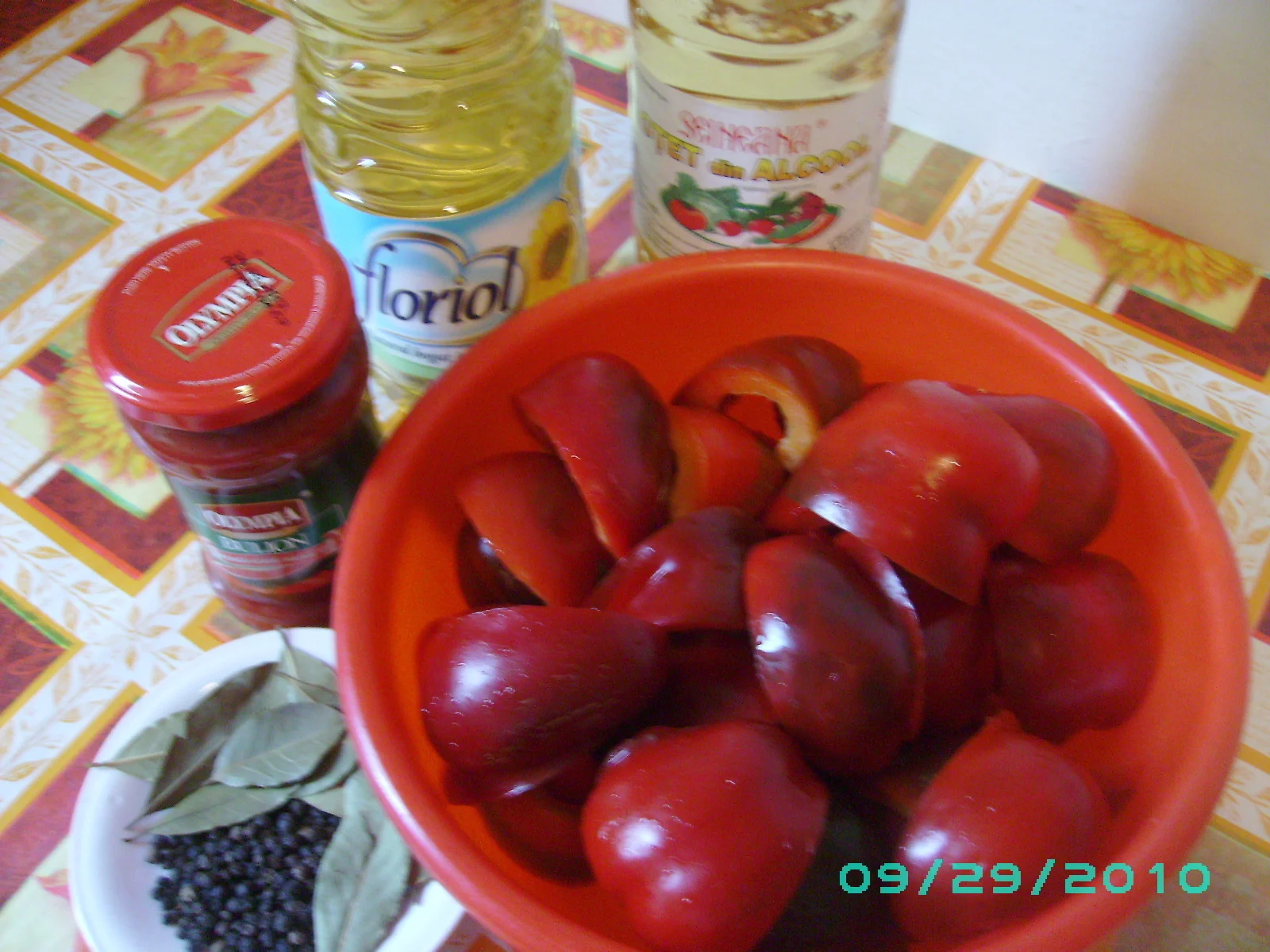 Bell peppers in broth