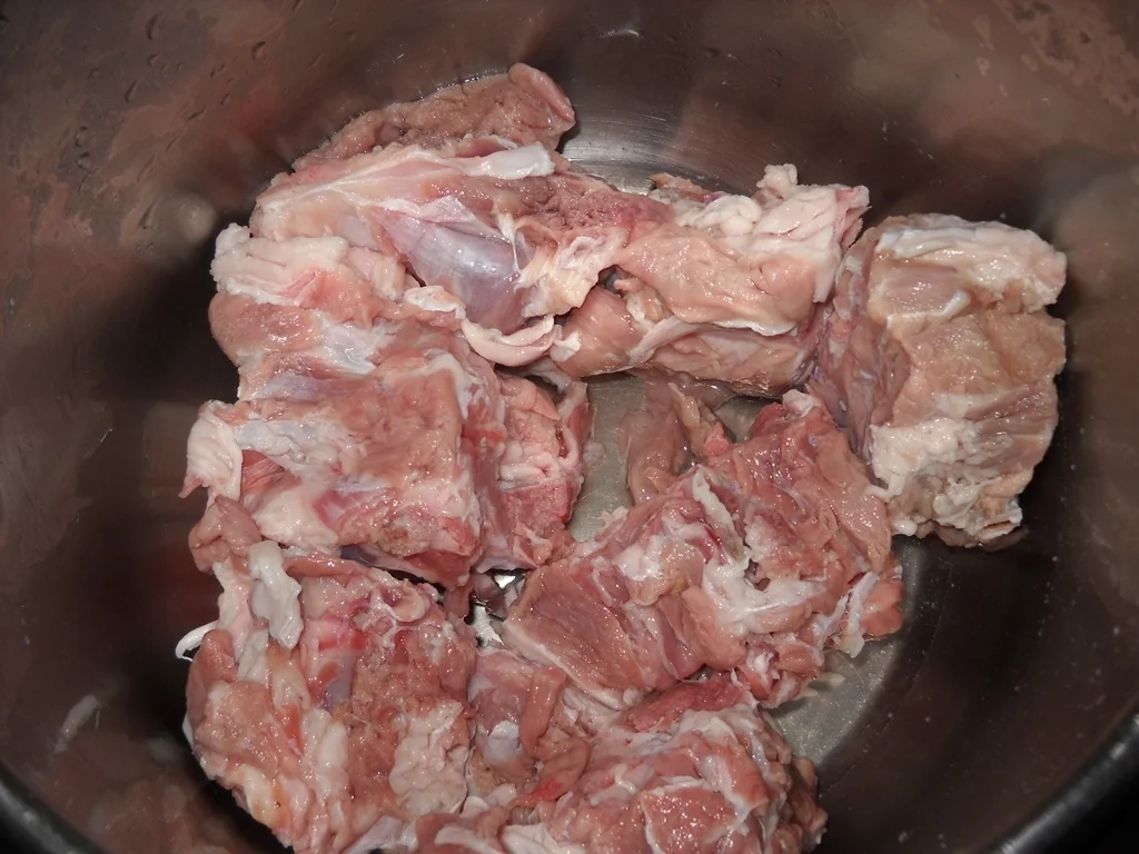 Homemade pork rib soup with noodles