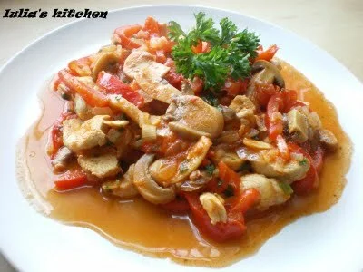 Pepper and mushroom stew