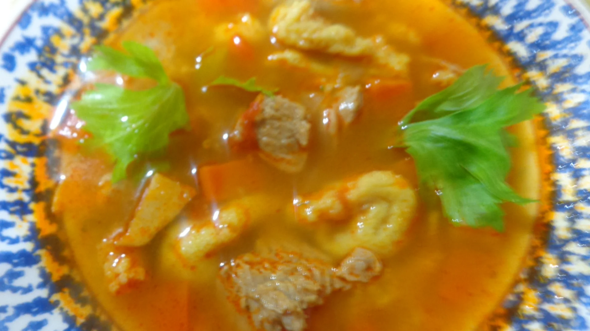 Veal soup with dumplings