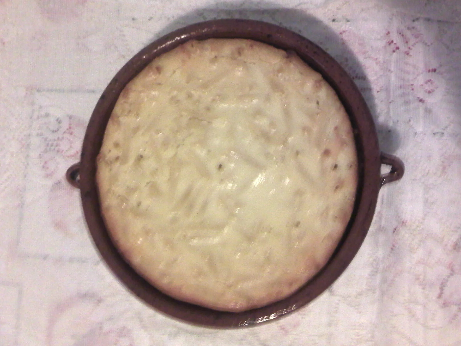 Macaroni pudding with cheese and yogurt