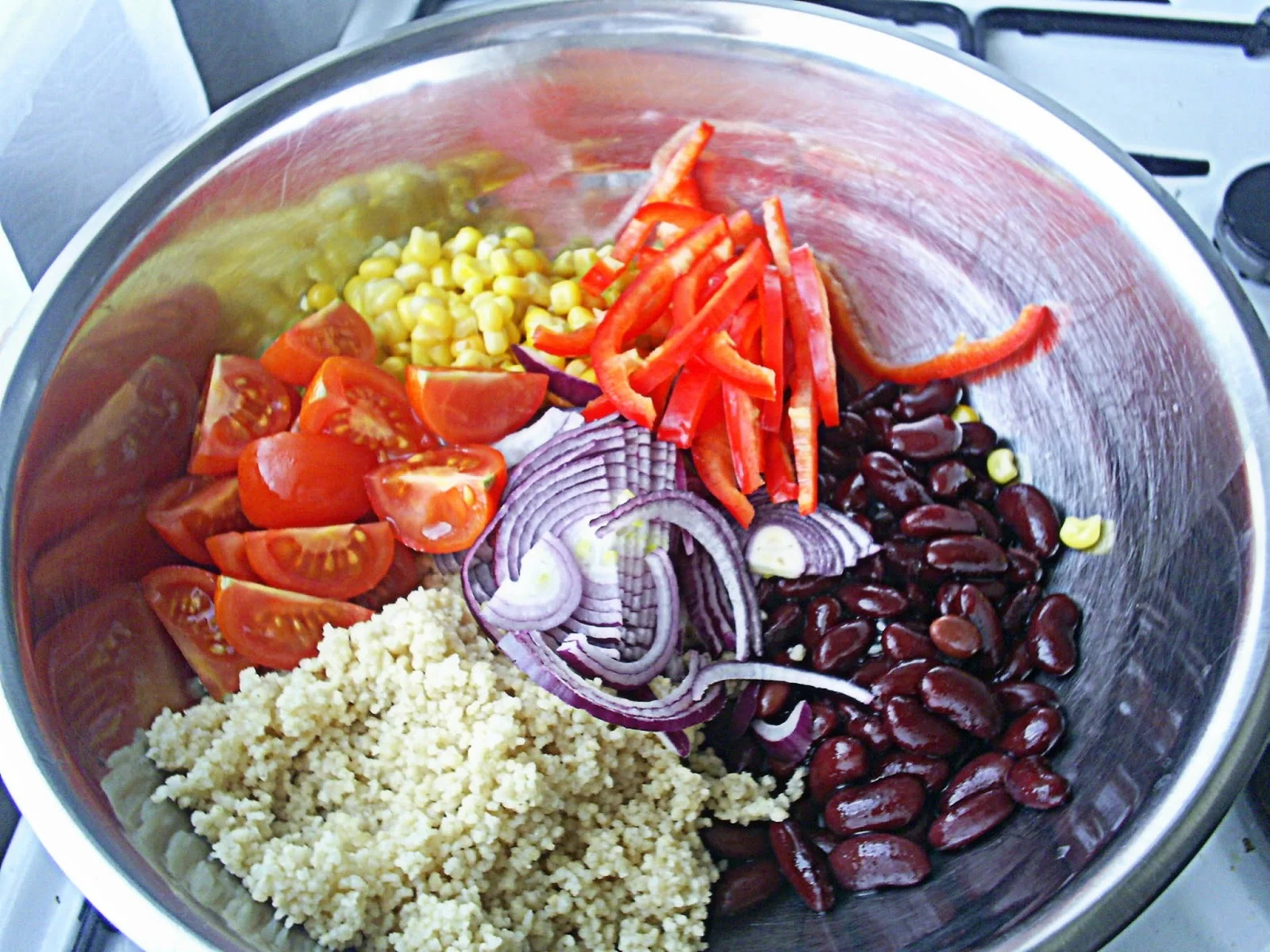 Red bean and couscous salad
