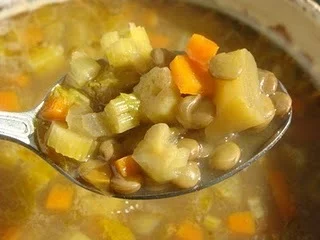 Lentil soup with vegetables and curry