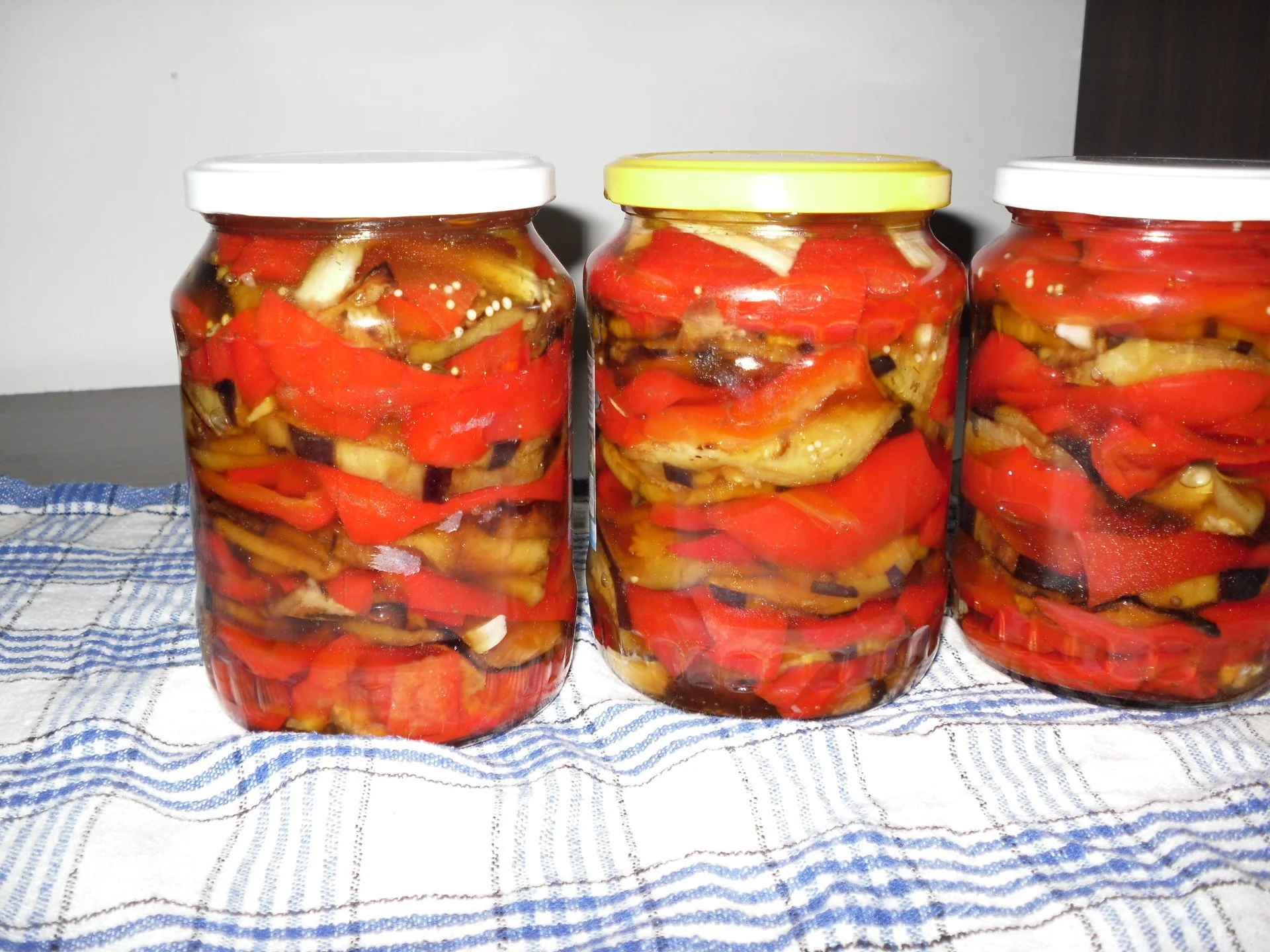 Eggplant preserve with peppers and garlic for winter