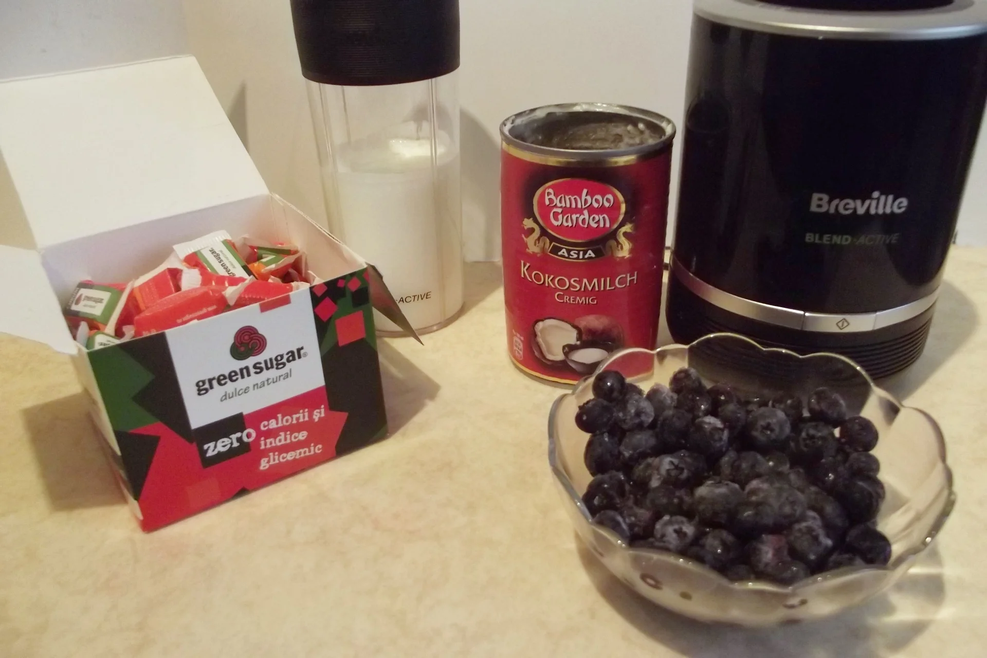 Blueberry smoothie with coconut milk