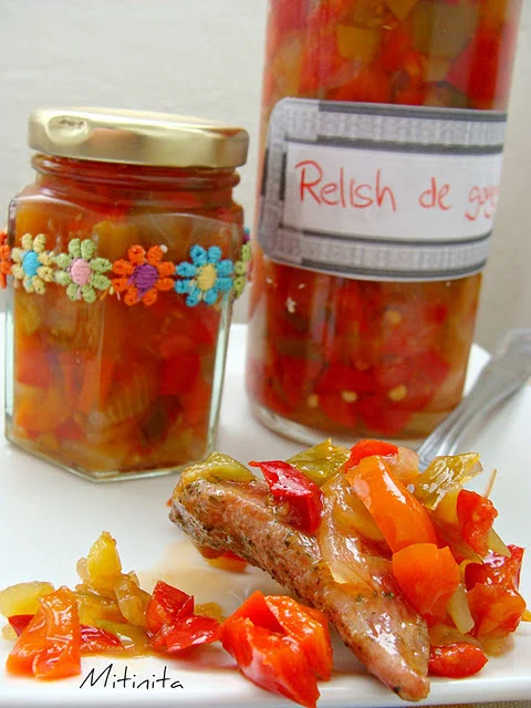 Relish of bell peppers and chili peppers