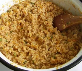 Stuffed tomatoes with soy