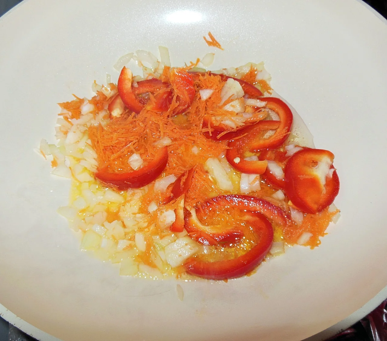 Baked beans with roasted bell peppers