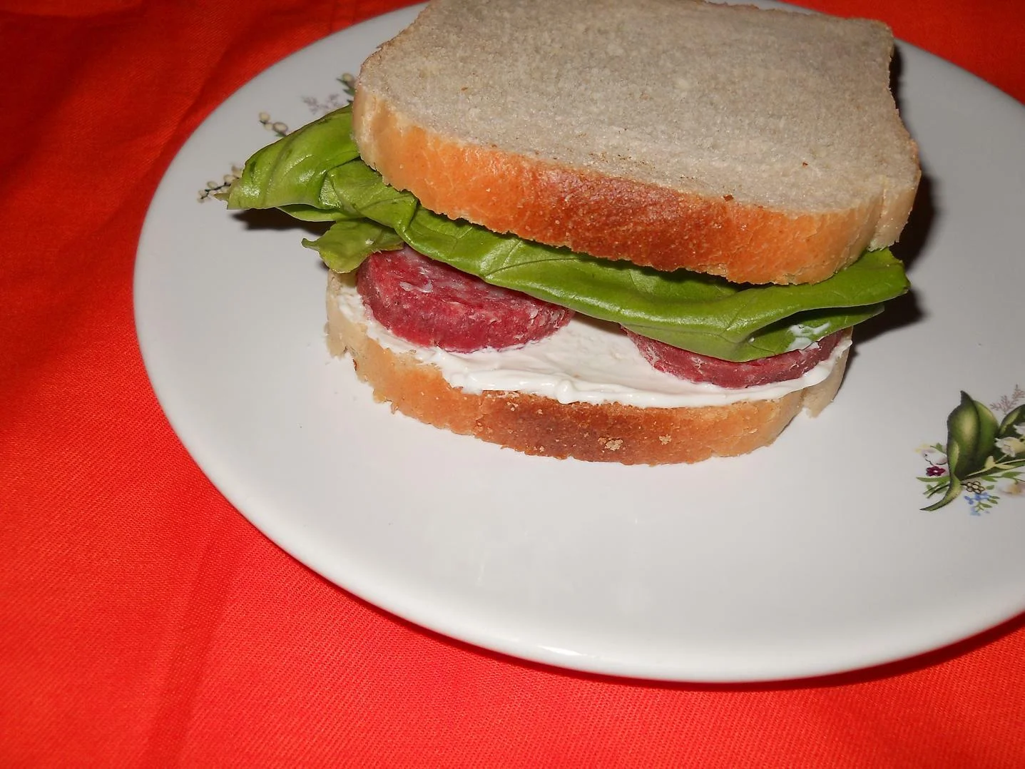 Sandwich with dry salami