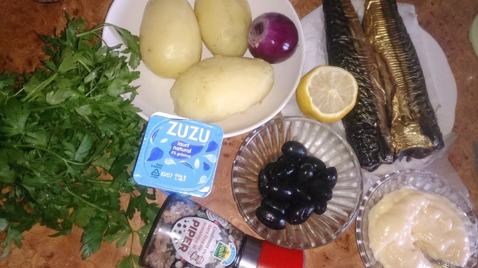 Smoked mackerel potato salad