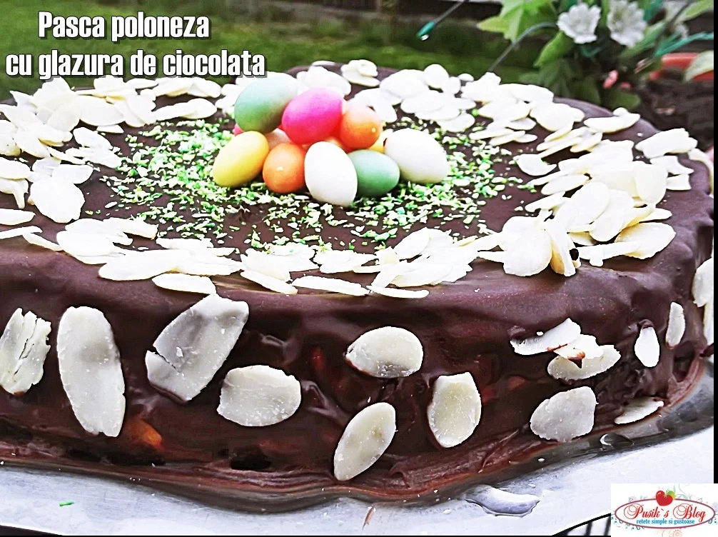 Polish Easter cake with chocolate glaze