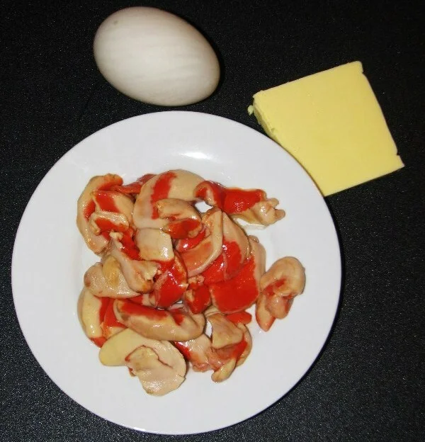 Scallop roe soufflé and duck egg