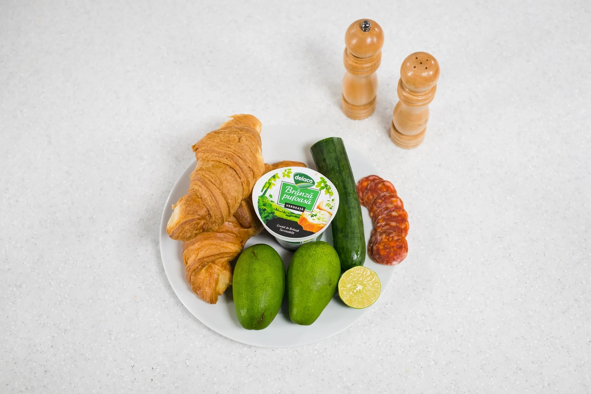 Croissant with herb cream cheese by Delaco