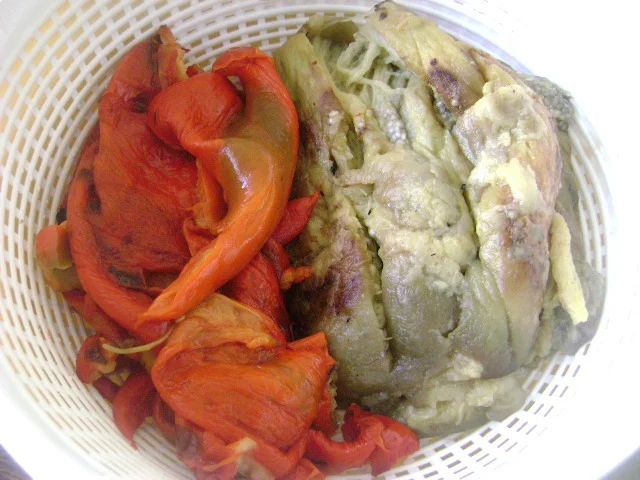 Eggplant salad with bell peppers