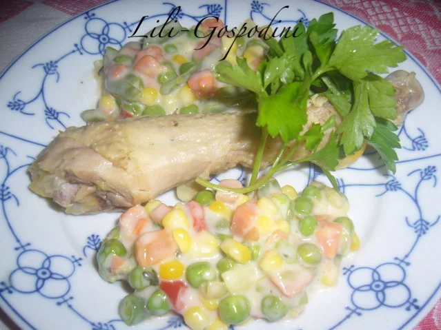 Vegetable salad with mayonnaise