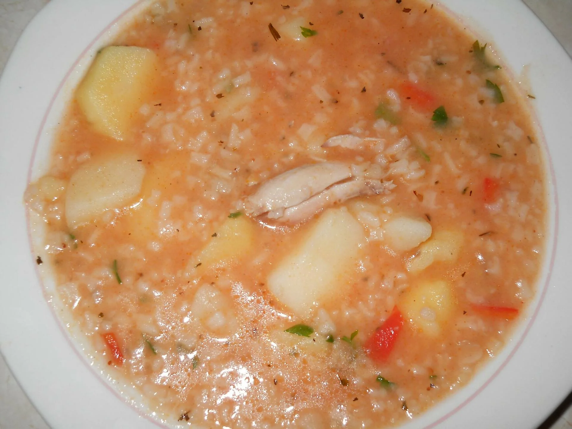 Potato stew with rice