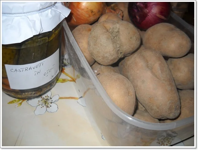 Potato and pickled cucumber dish