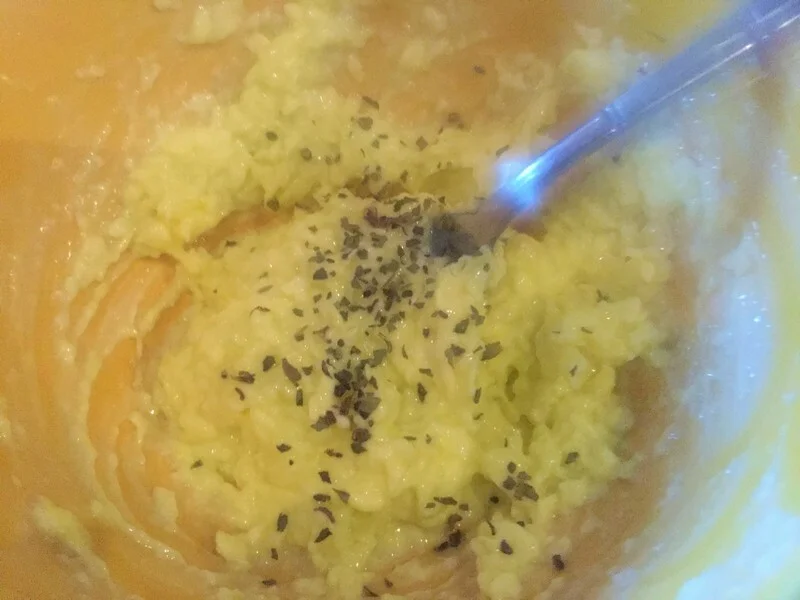 Potato towers with butter, garlic, and rosemary