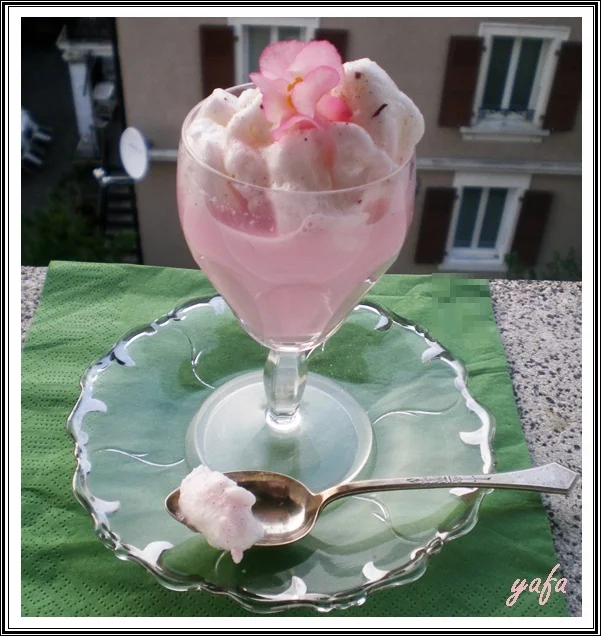 Flying milk with rose
