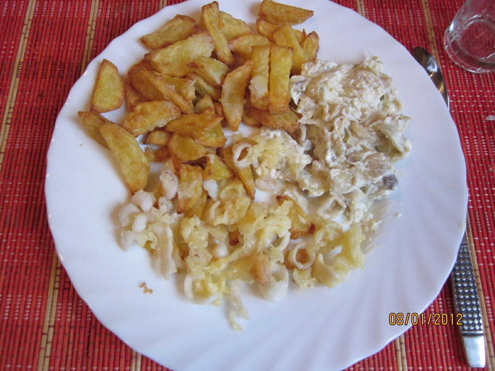 Squid rings in pancake batter
