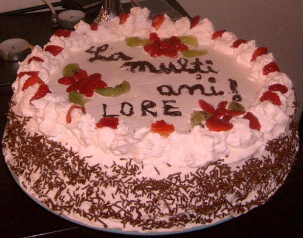 Cake with whipped cream