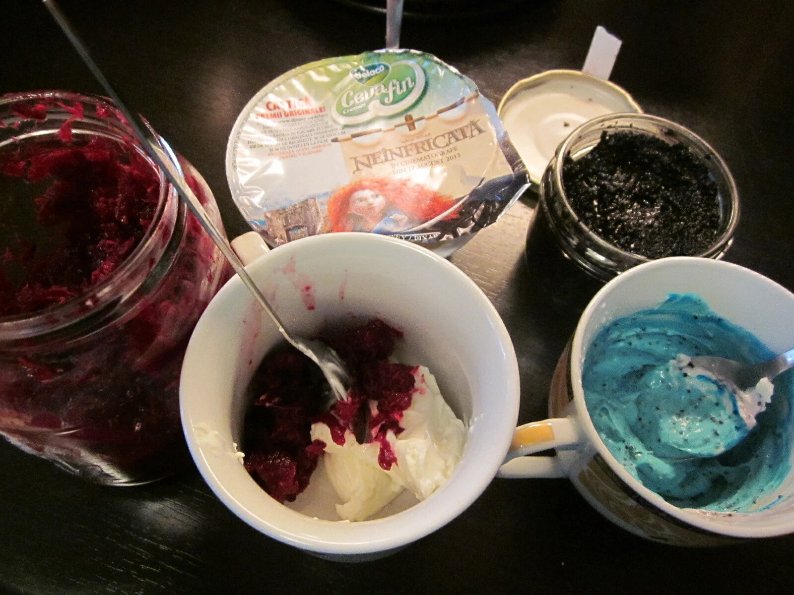 Something fine and creamy in three colors