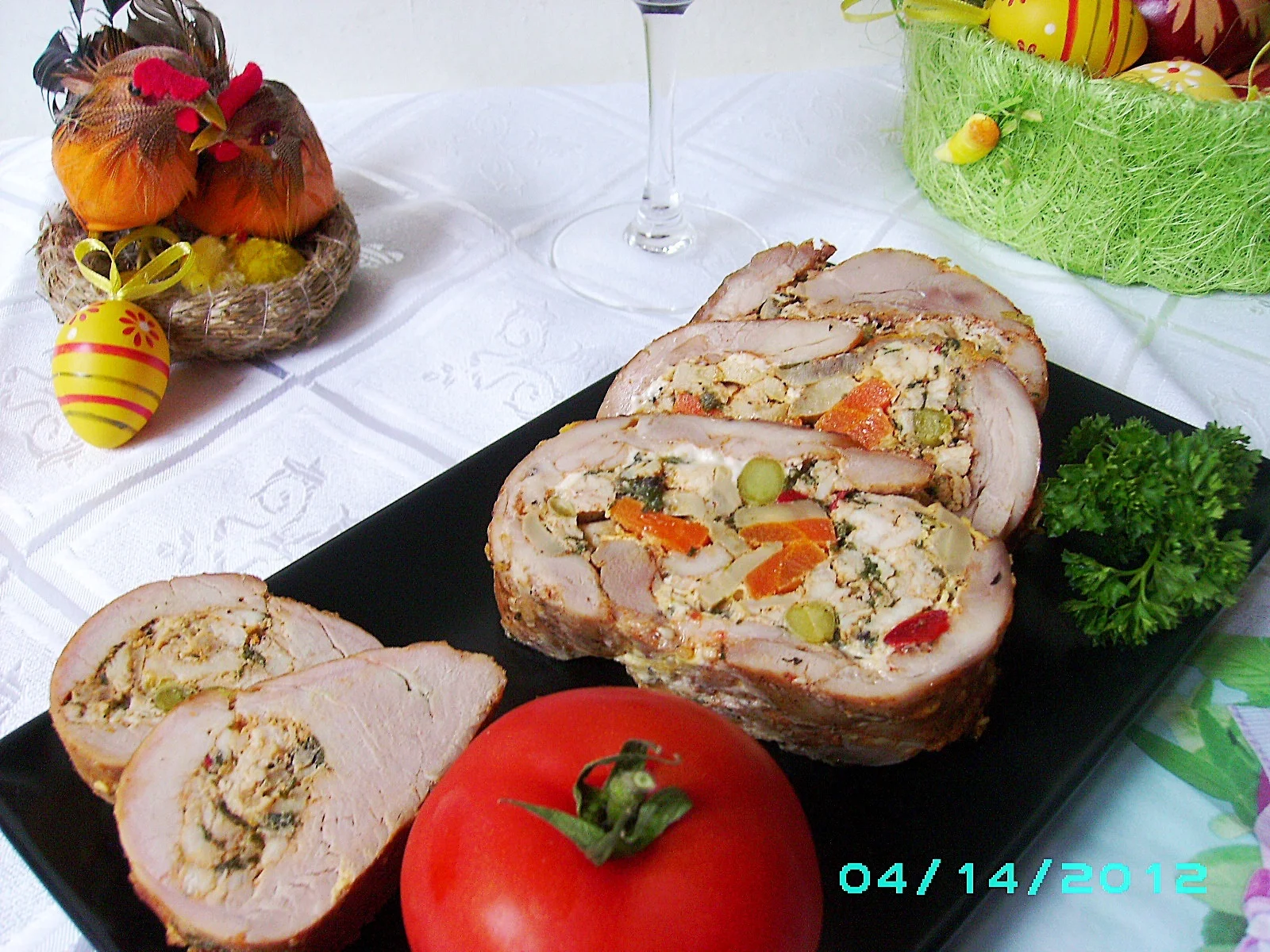 Chicken roll with vegetables