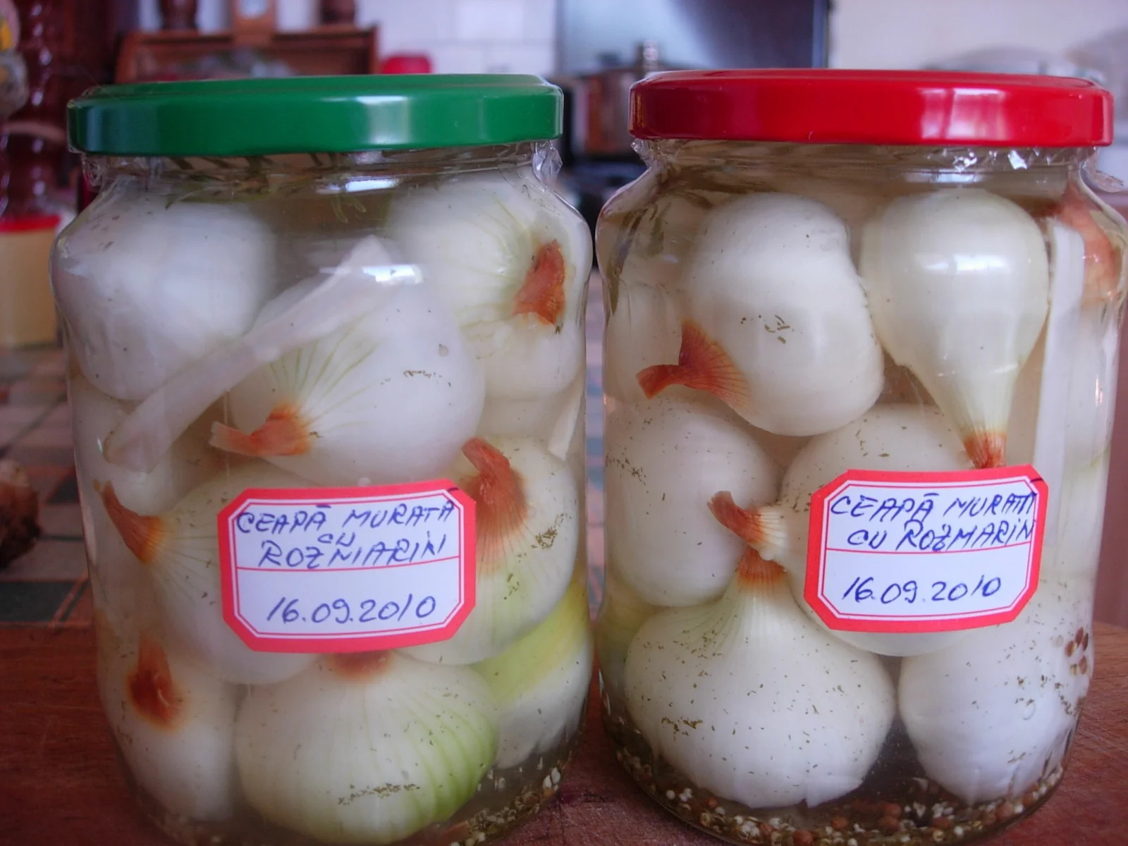 Pickled onion with rosemary