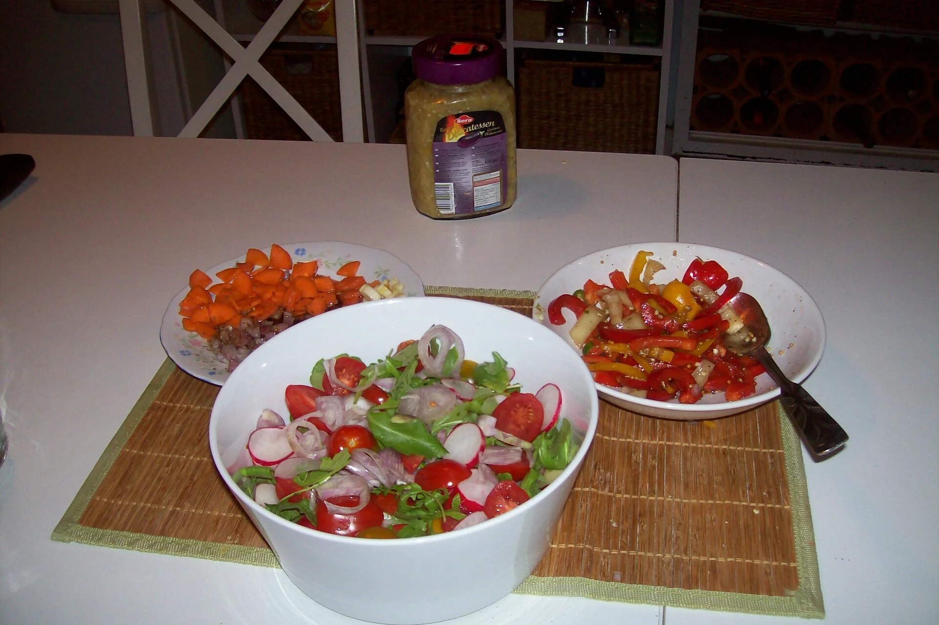 Trout on a bed of vegetables