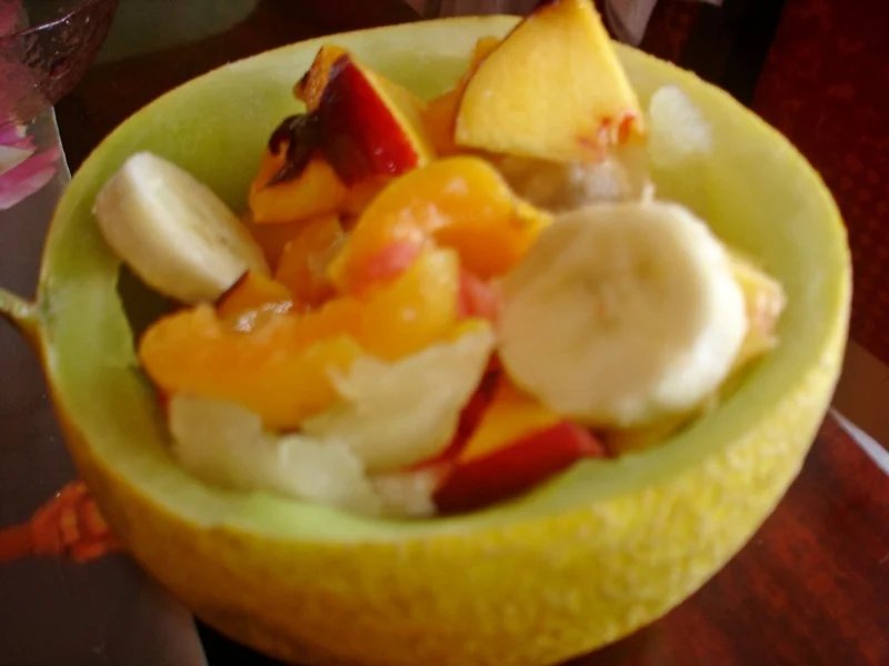 Fruit salad in cantaloupe