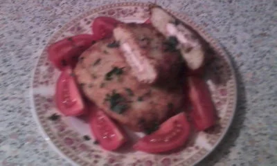 Chicken schnitzel in potato dough