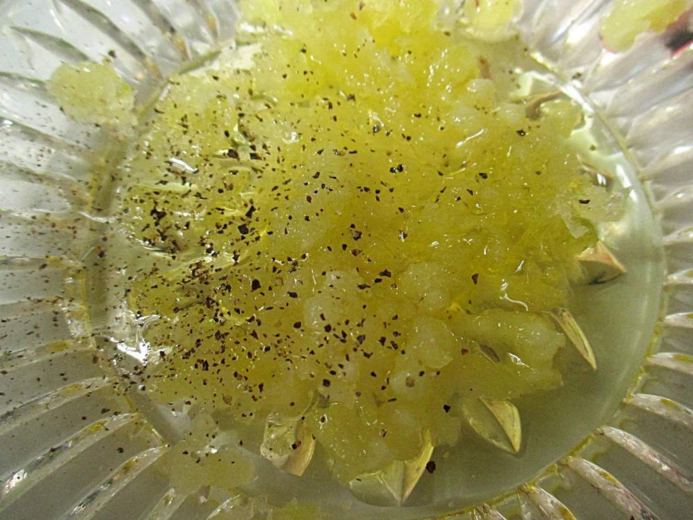 Pasta with vegetables, pancetta, and garlic sauce