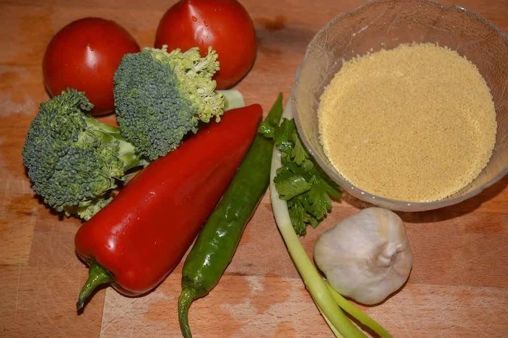 Oven-baked chicken breast with couscous