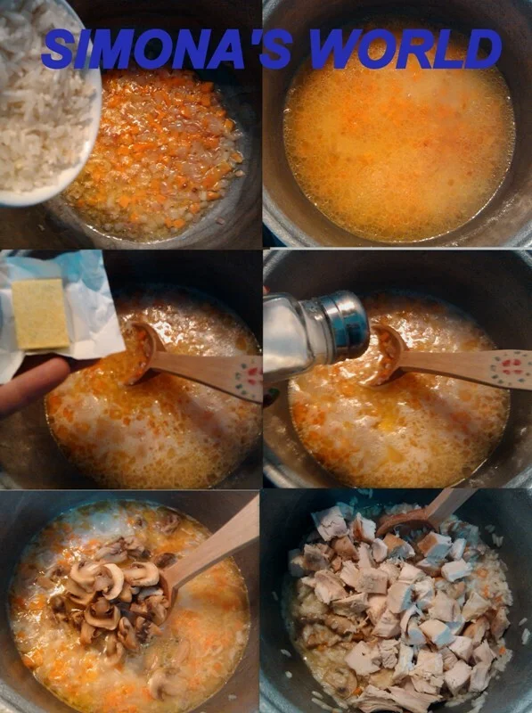 Rice with chicken and mushrooms