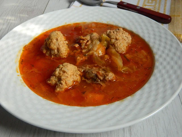 Smoked bone meatball soup