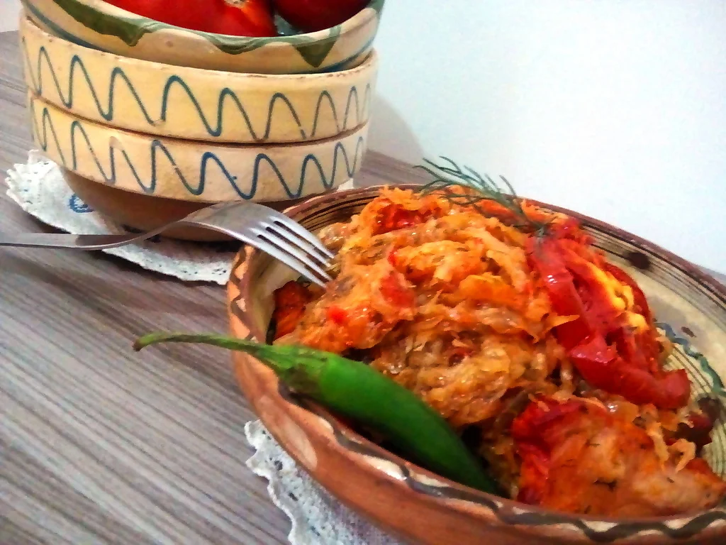 Braised cabbage with pork tenderloin