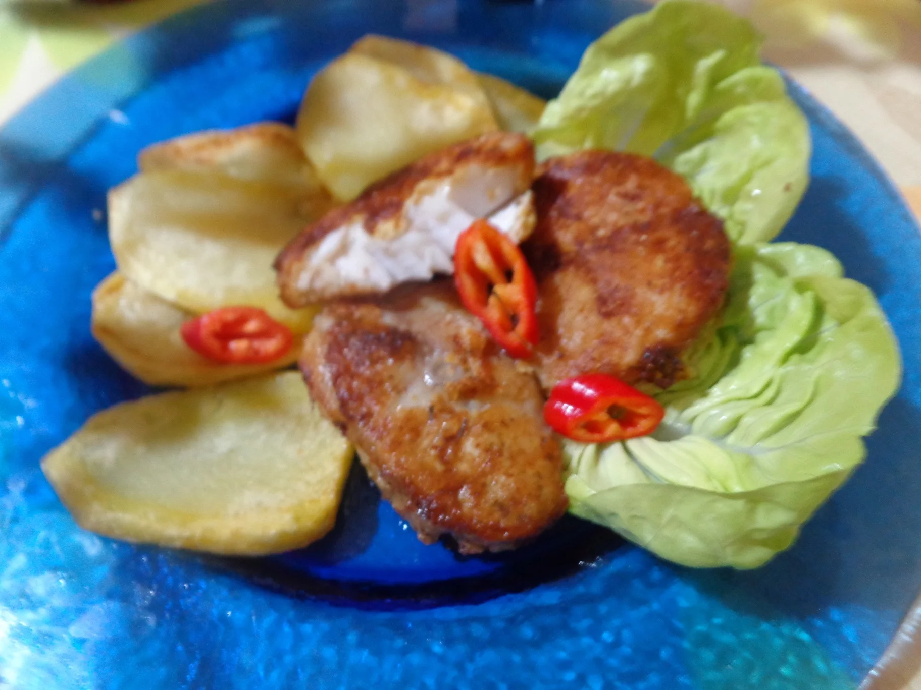 Greek-style egg salad with fried potatoes