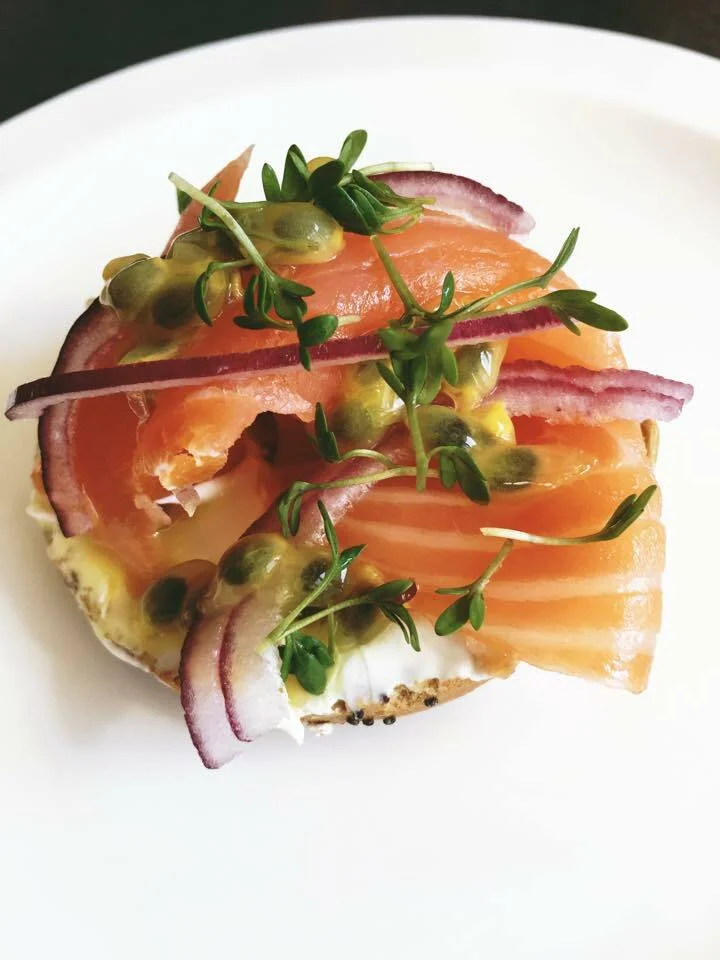 Smoked Salmon Sandwich with Passion Fruit