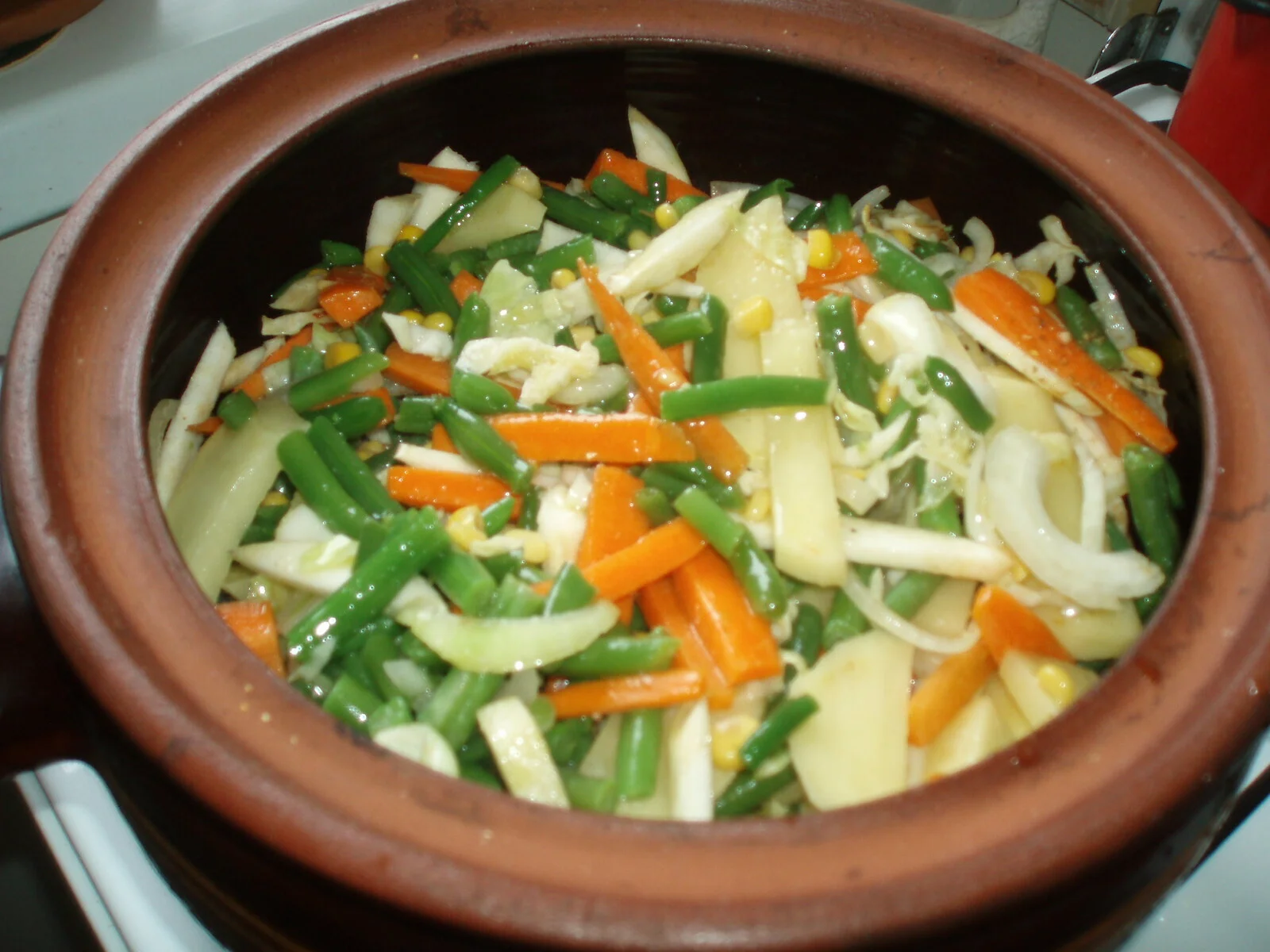 Monk’s stew in an enameled pot