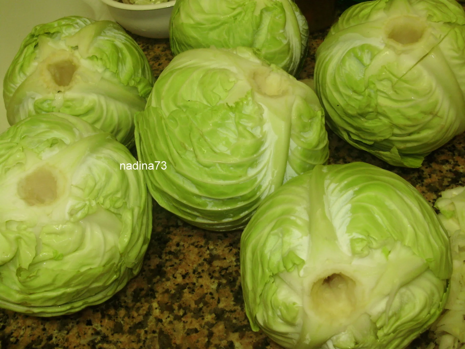 Pickled cabbage in a barrel