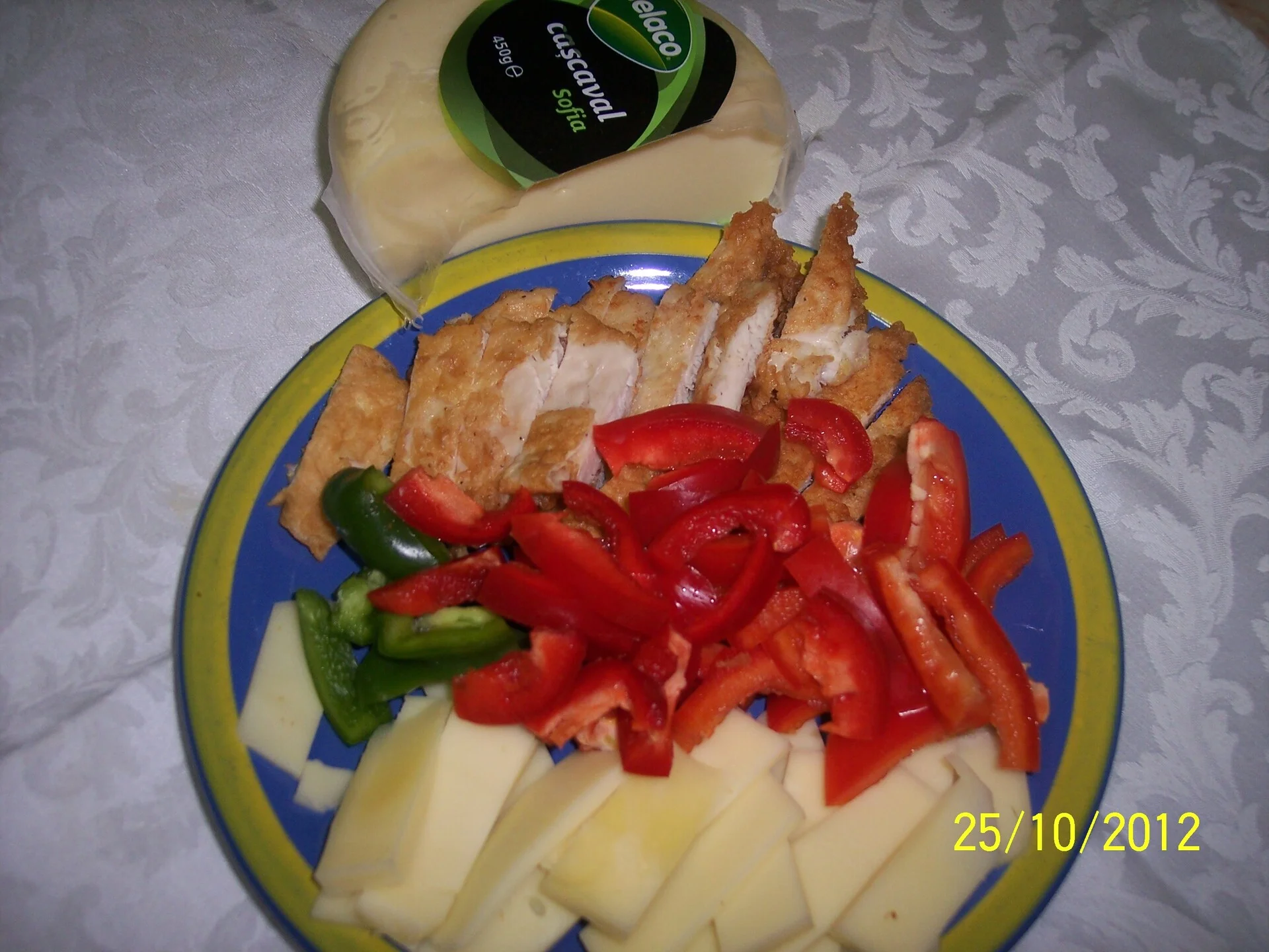 Chicken schnitzel sandwich with cheese