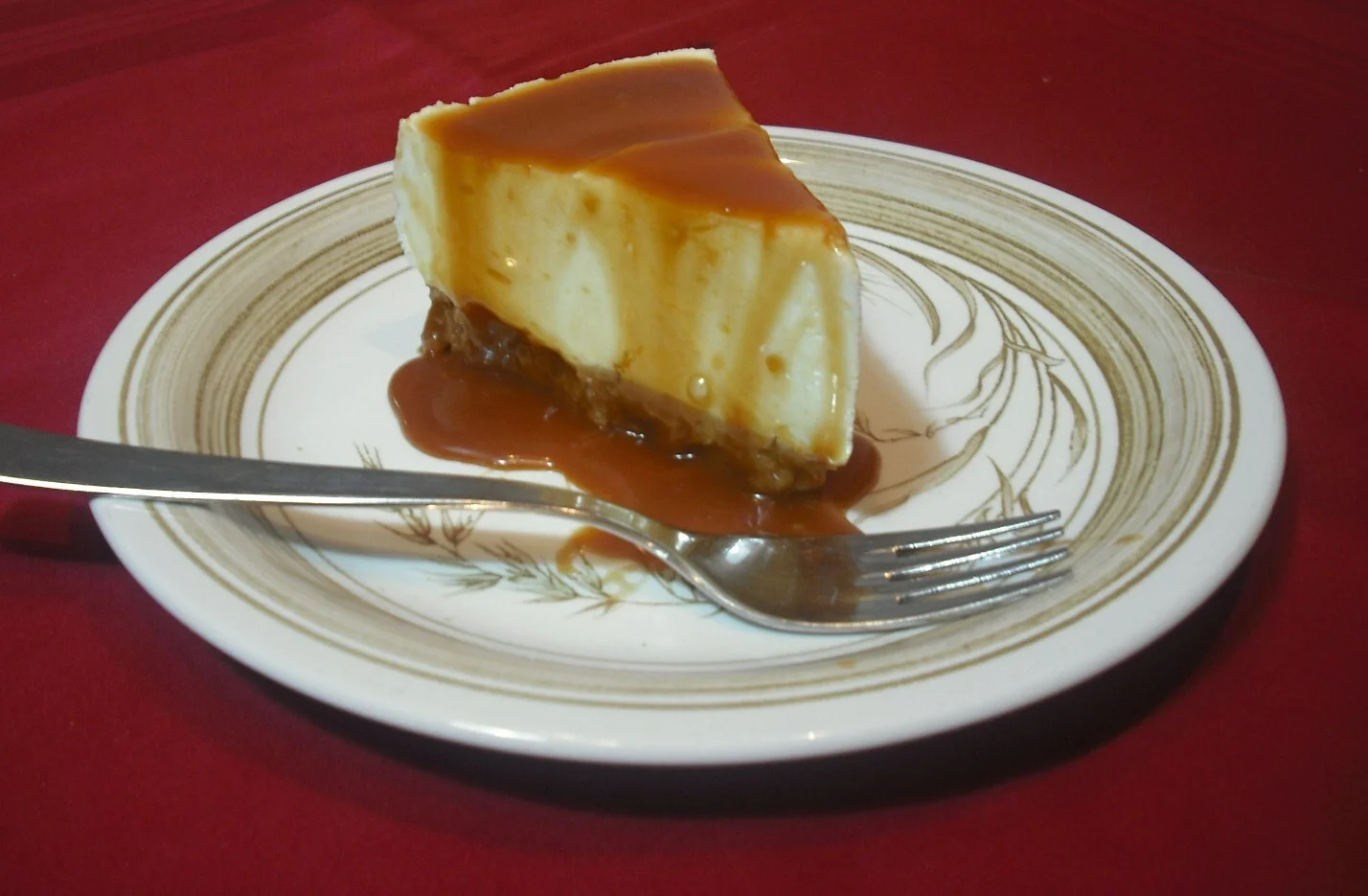 Yogurt cake with caramel sauce