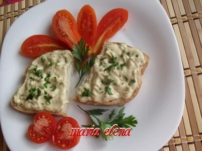 White eggplant salad with mayonnaise