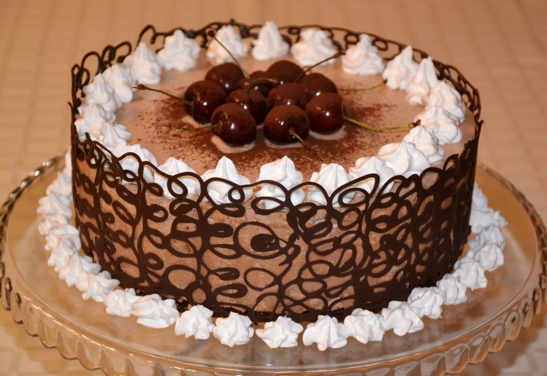 Cherry and chocolate cake