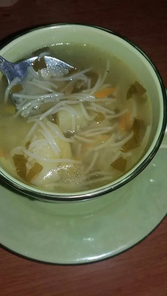 Green onion soup with borscht