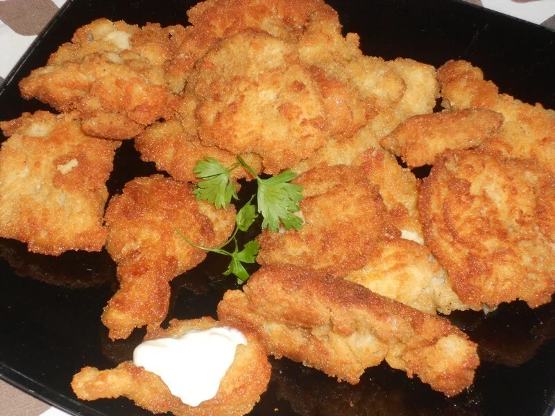 Oyster mushrooms with cheese