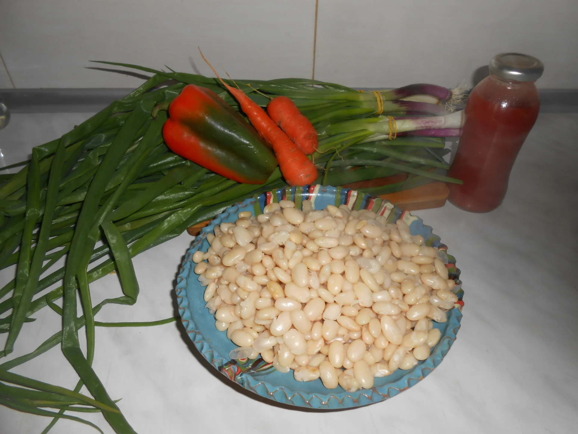 Stew with green onions and beans