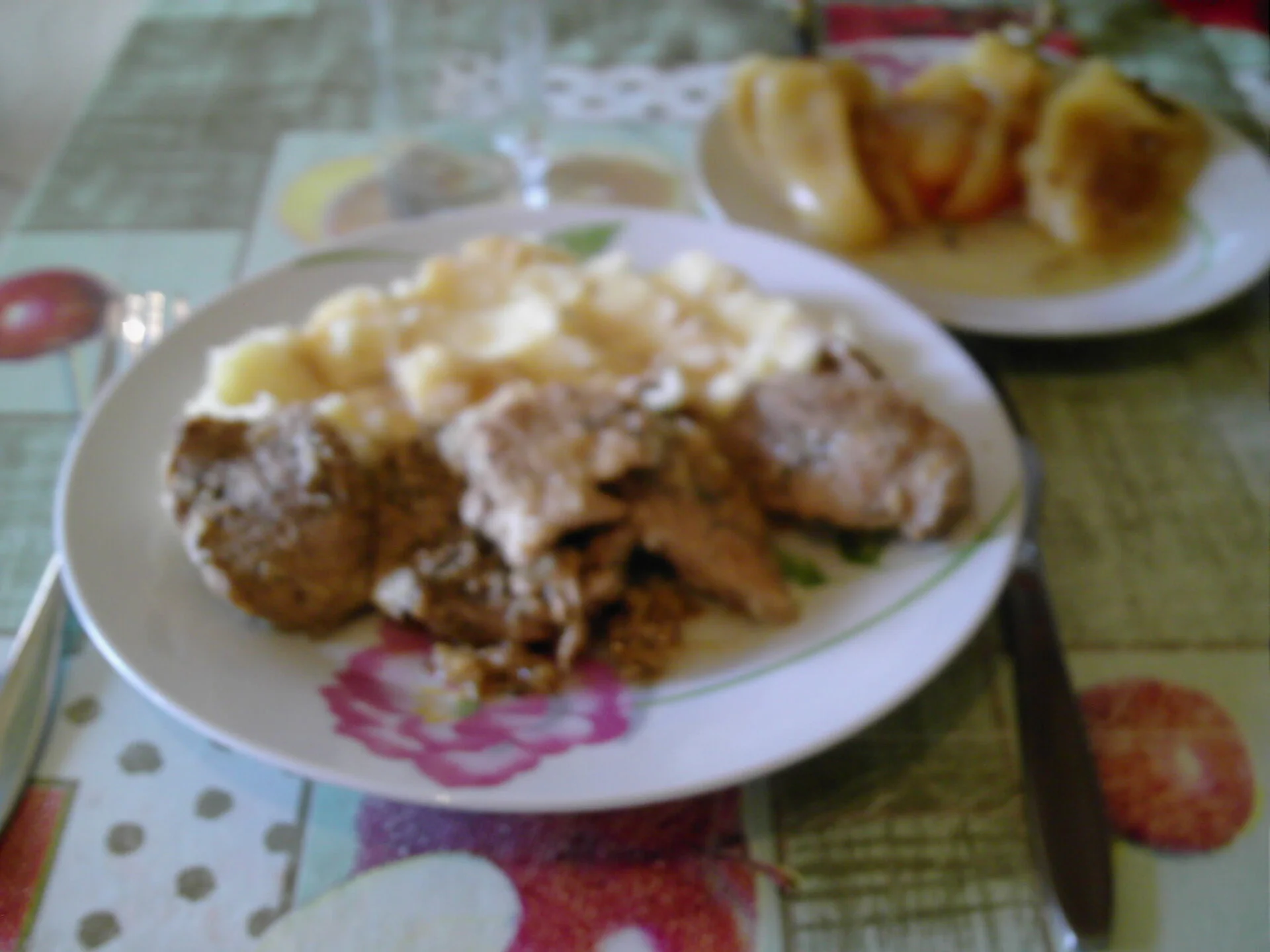 Pork steak with mashed potatoes